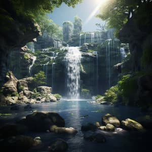 Serenity Waterfall: Peaceful Relaxation Sounds - Relaxing Flute Music Zone