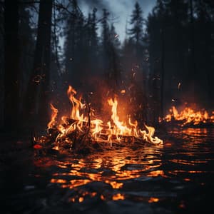 Bajo Las Llamas De La Noche: Música Relajante A La Luz Del Fuego - Naturaleza Rainforest Sounds Collective