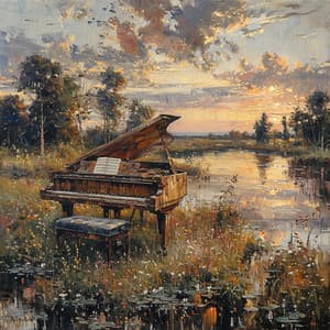 Música De Piano: Esplendor Armónico Desatado - Experiencia de piano y olas del océano