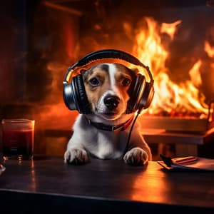 Dog Fireside: Loyal Flame Melody - Sunset Chill Out Music Zone
