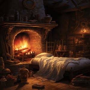 Fire Serenade Music: Sleep's Ember Embrace - Calming Brown Restful Sounds