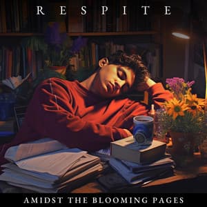 Respite Amidst the Blooming Pages - Sleeping Baby