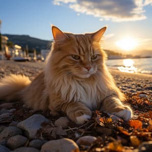 Himno De Armonía Felina En La Orilla Del Mar: Música Para Gatos Contentos - Producciones Greenred