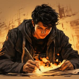 Sesiones De Productividad En La Hoguera: Enfoque Musical Sereno - Reflejos cromáticos