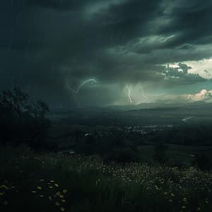 Retiro Lluvioso: Atmósfera Relajante Con Truenos Suaves - Tulipanes rosas