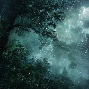 Binaural Rain for Cats: Calming Thunder Sounds - Nighttime Calm Cats