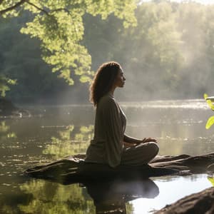 Meditación Tranquila Del Río: Ecos Pacíficos Del Agua - Sanador de almas