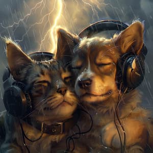 Binaural Thunder Pets: Peaceful Echoes - Music For Pets