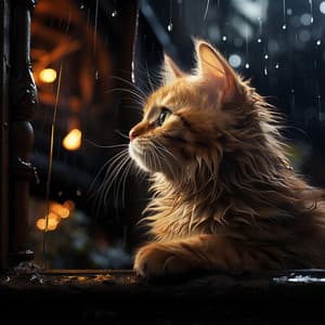 Momentos Del Gato Bajo La Lluvia: Aguas Serenas Y Sonido Dichoso Relajante - Sonidos Naturales Zen
