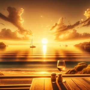 Rising Sun with the Glass of Vine - Jazz For Wine Tasting