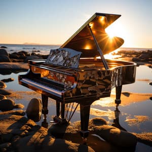 Costas Iluminadas Por El Sol: Ecos De Piano De Las Olas Rompiendo En Costas Tranquilas - Relajación Piano