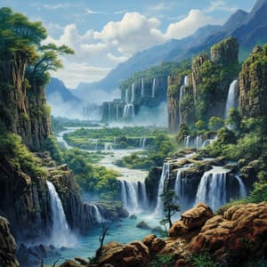 Sound of the Stream: Waterfall Symphonies by the River - Calm Music Sounds