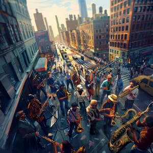 Vista Desde La Ventana Del Apartamento: Música Jazz Observadora - Salón de lujo del hotel