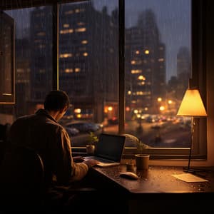 Serenidad En Las Melodías De La Lluvia: Sesión Productiva De Trabajo - La biblioteca al aire libre