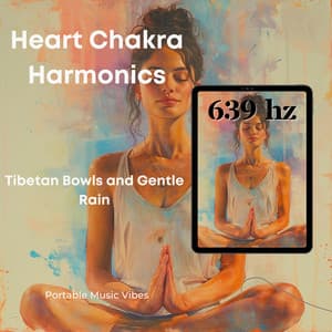 639 Hz Heart Chakra Harmonics: Tibetan Bowls and Gentle Rain - Portable Music Vibes