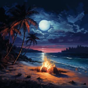 Beachside Serenity: Music by the Crackling Fire - Aurora Beach