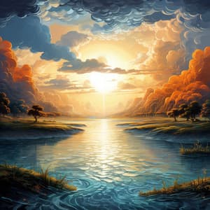 River's Flow Music: Lakeside Calm Symphony of Serenity - Nature Sounds Nature Music