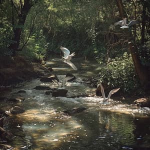 Binaural Creek Ambiance: Nature and Birds for Relaxation - West Coast Soundscape