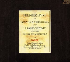 Senaillé: Premier livre de sonates à violon - Jean Baptiste Senaillé