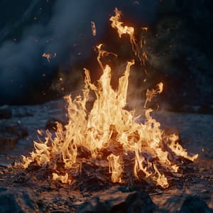 Gentle Embers: Cool Ambience with Warm Fire - Palette