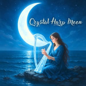 Crystal Harp Moon & Ocean Reflections - Moonlight Shadow Universe