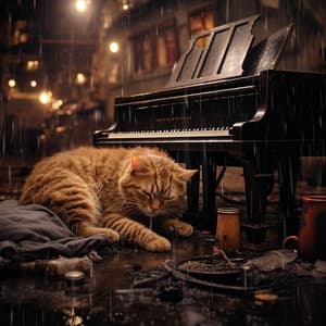 Refugio Felino Con El Piano Lluvioso En La Tranquilidad - Academia A-Plus