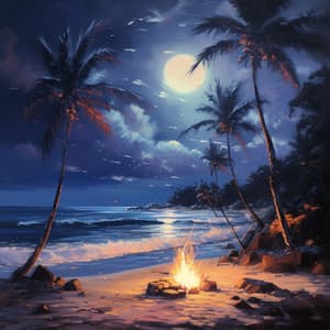 Oceanic Serenity: Fireside Waves of Relaxation - Moon Oceans