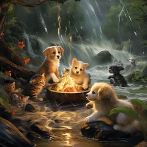 Music combined with Rain: Dog's Soothing Raindrops - Soothing Music