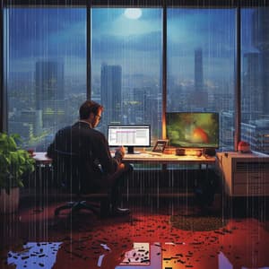 Rainy Work Tasks Melodies: Rain's Embrace Rhythm - Delta Pure Waves