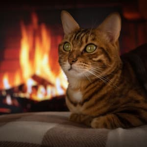Fireside Kitty Comfort: Cats' Relaxation Chill Fire Ambience - The Calm Music Crew