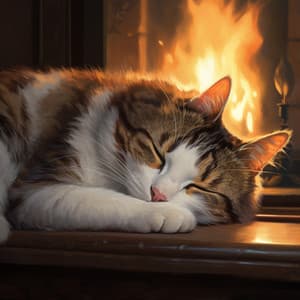 Confort Del Gato Junto Al Fuego: Melodías Ambientales Relajantes - Música para plantas