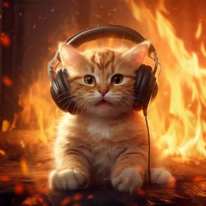 Cats and Fire: Warm Feline Vibes - Cat Relaxation