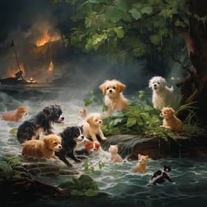 Music combined with Stream: Streamside Serenity for Pets - Soft Music Playlisted
