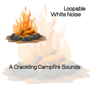 A Crackling Campfire Sounds with White Noise, Loopable - Meditation Nature Noise