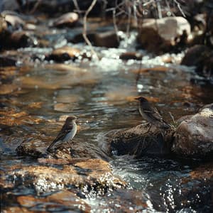 Binaural Creek and Birds Meditation in Nature Ambience - Wildlife Recordings