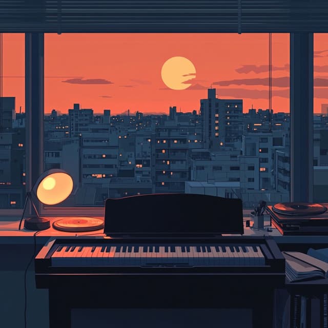 Whispers Beneath the Vinyl Moonlight Sky - Lofi Factory Beats