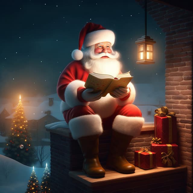 sitting and Reading Books with Santa - BABY JESUS