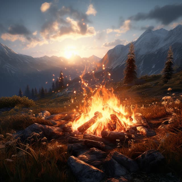 Hearth's Song: Relaxation and Warmth in Fires Embrace - Relax with Waves