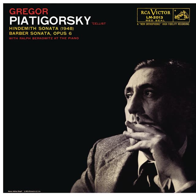 Hindemith: Sonata in E Major & Barber: Sonata in C Minor, Op. 6 - Gregor Piatigorsky