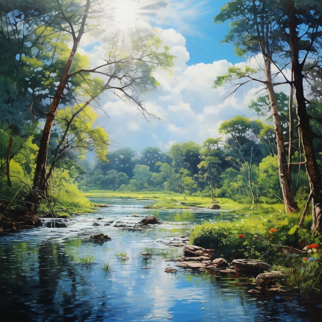 Peaceful Stream's Serenade: River Ambiance - Water and River Sounds