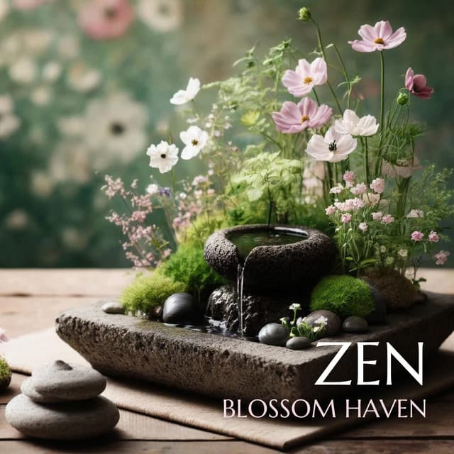 Zen Blossom Haven: Where Flowers Flourish and Fountains Whisper - Bath Spa Relaxing Music Zone