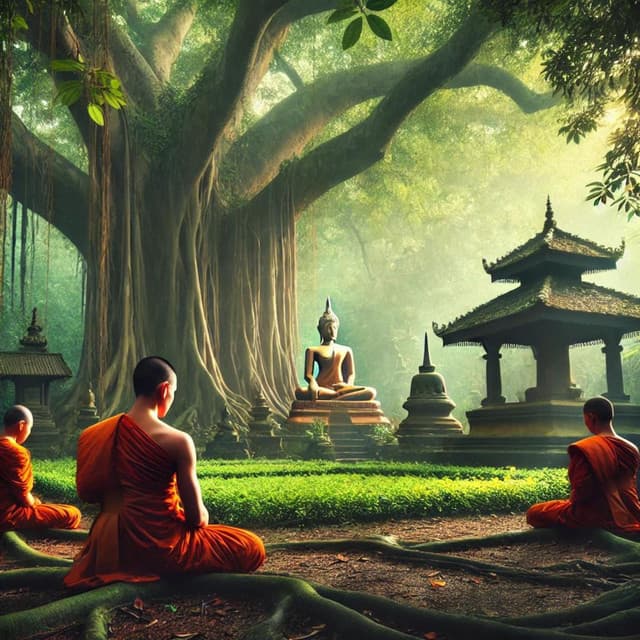 Buddhist Monks Meditating in Silence - Deep Buddhist Meditation Music Set
