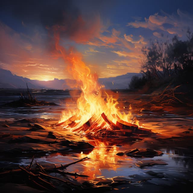 Sonidos de fuego de la naturaleza chisporroteante