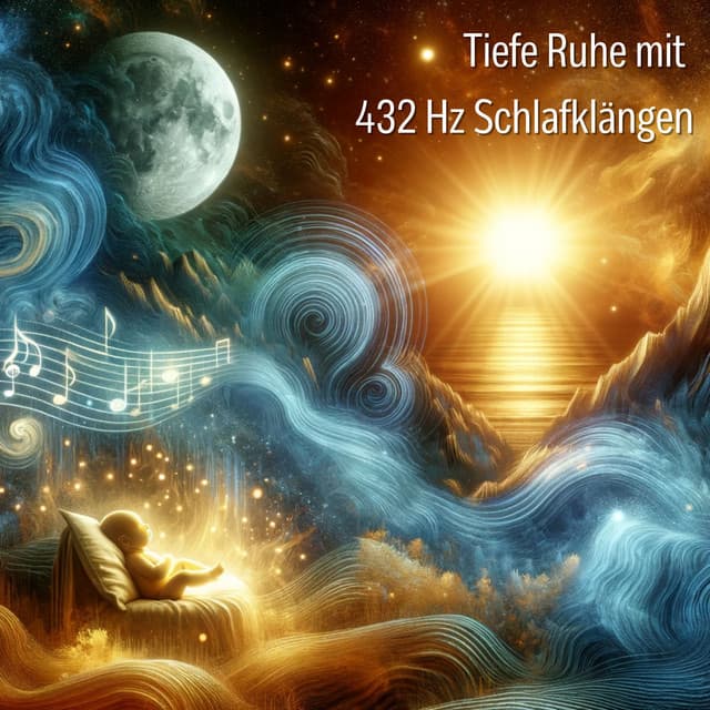 Tiefe Ruhe mit 432 Hz Schlafklängen: Goldene Schlummer, Gelassenheit & Harmonie, Mondlicht und kleines Baby - Schlafmusik Akademie