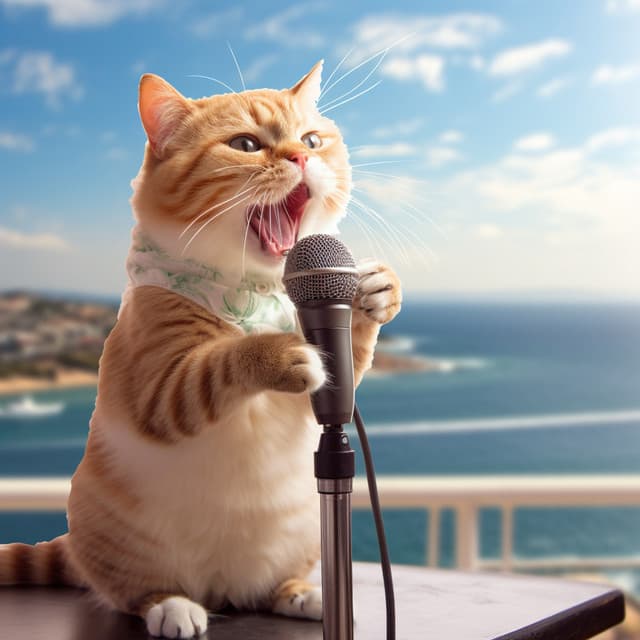 Ocean Purr: Cats Vibrant Silence - Echo of Light