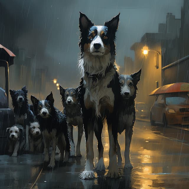 Serenata De Mascotas Con El Piano Lluvioso En Armonía - Lluvia de agujas de cristal