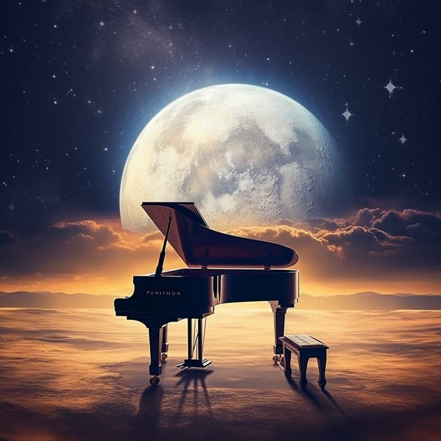 Moonlight Echoes: Piano Music Harmonics - Sleeping Piano