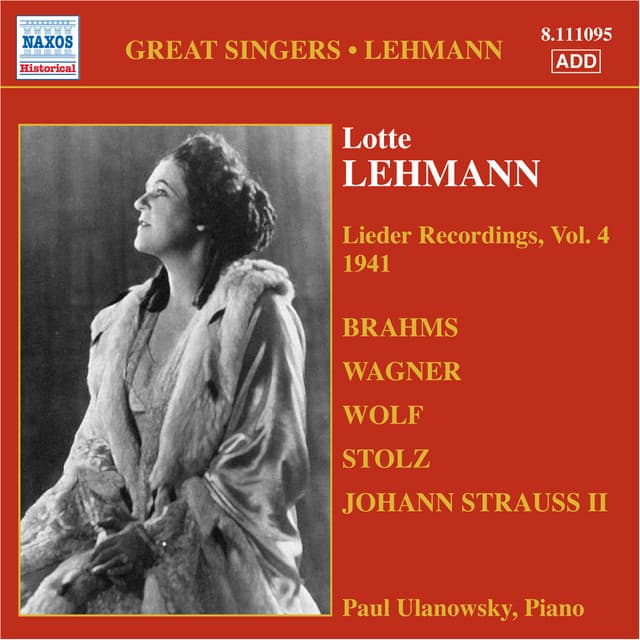 Lehmann, Lotte: Lieder Recordings, Vol. 4 - Lotte Lehmann