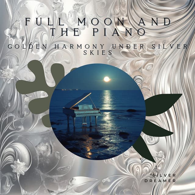 Full Moon and the Piano: Golden Harmony Under Silver Skies - Silver Dreamer