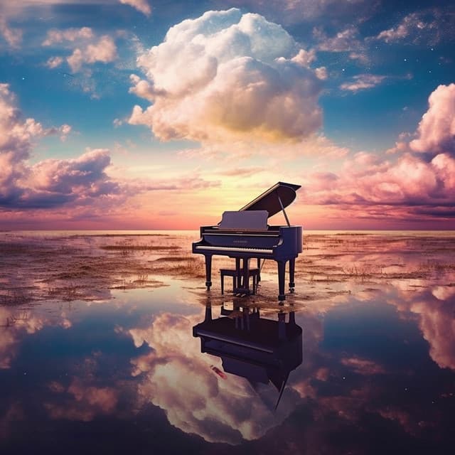 Artistic Threads: Piano Music Tapestry - Golden Keys